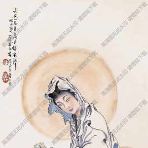 蔡鶴汀國(guó)畫作品 凈水觀音 高清下載