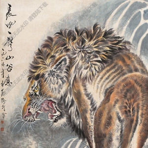 蔡鶴汀國(guó)畫作品 雄獅圖 高清下載