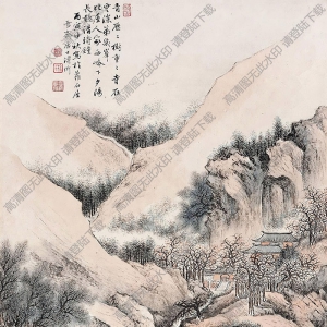 溥伒國畫 青山云 高清大圖下載