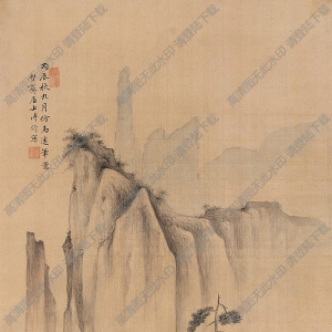 溥伒國畫作品 仿馬遠(yuǎn)山水 高清下載