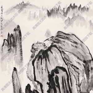 錢瘦鐵國畫作品 松崖觀月 高清下載