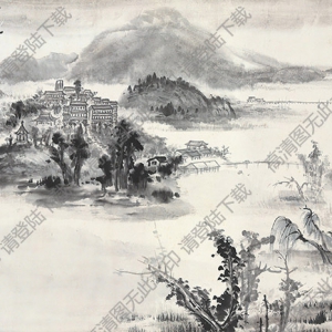 錢瘦鐵國畫作品 太湖一景 高清下載