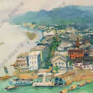 費(fèi)以復(fù)油畫(huà) 富春江 高清大圖下載