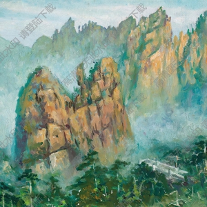 費(fèi)以復(fù)油畫(huà) 高山聳立 高清大圖下載