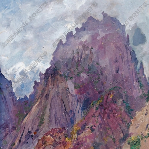 費(fèi)以復(fù)油畫(huà) 黃山蓮花峰 高清大圖下載