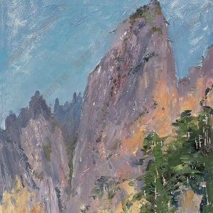 費(fèi)以復(fù)油畫(huà) 黃山始信峰 高清大圖下載