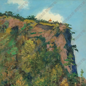 費(fèi)以復(fù)油畫(huà) 黃山曙光亭 高清大圖下載