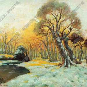 顏文梁油畫(huà) 雪景 高清大圖下載