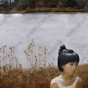 陳衍寧油畫_岸邊女孩_高清大圖下載
