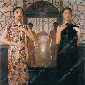 陳衍寧油畫_對影_高清大圖下載