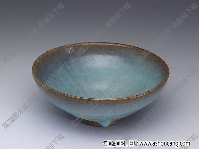 元 鈞窯天藍(lán)碗 高清大圖下載