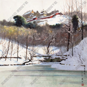戴澤油畫 萬壽春雪 高清大圖下載