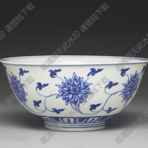 清康熙 青花纏枝番蓮?fù)?高清大圖下載