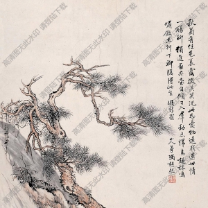 馮超然國(guó)畫 東籬賞菊?qǐng)D 高清大圖下載