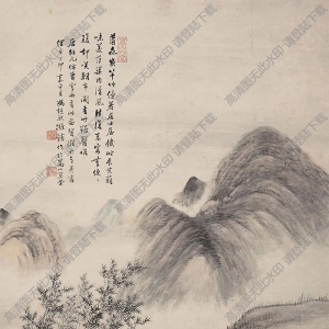 馮超然國(guó)畫 仿古山水 高清大圖下載
