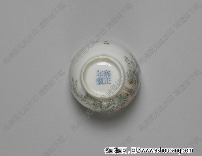 清雍正 琺瑯彩瓷竹雀圖杯 高清大圖下載