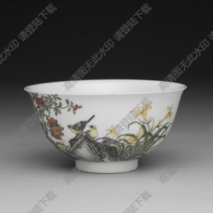 清雍正 琺瑯彩瓷石榴花鳥(niǎo)碗 高清大圖下載