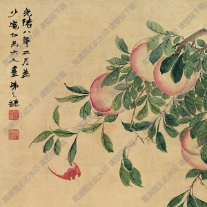 趙之謙國(guó)畫 福祿壽 高清大圖下載