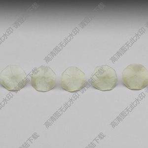 清代 白玉荷葉鈕五粒 高清大圖下載