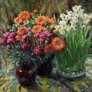 劉國樞油畫作品 水仙花 高清下載