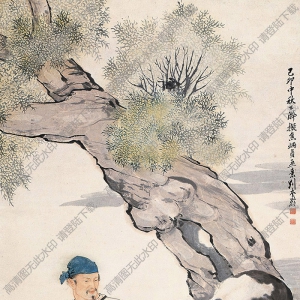 劉奎齡國(guó)畫 飲馬圖 高清大圖下載