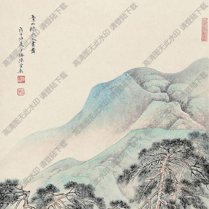 陳少梅作品 青山綠水入畫(huà)圖 高清大圖下載