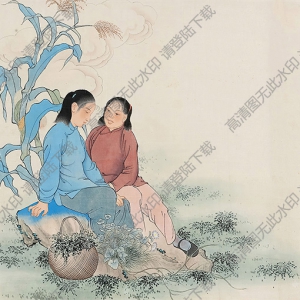王叔暉國(guó)畫 談心 高清大圖下載