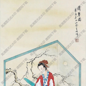 王叔暉國(guó)畫(huà) 攜琴圖 高清大圖下載