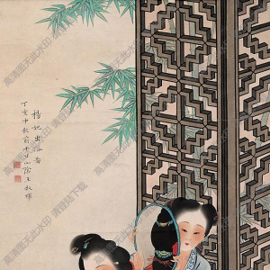 王叔暉國(guó)畫(huà) 楊妃出浴圖 高清大圖下載