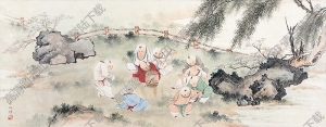 王叔暉國(guó)畫(huà) 嬰戲圖 高清大圖下載