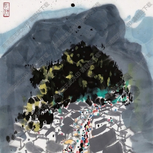 吳冠中國畫_趕集_高清大圖下載