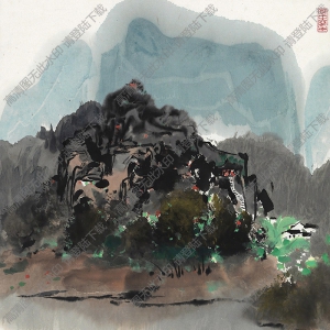 吳冠中作品_山村_高清大圖下載