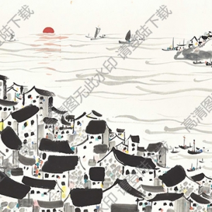 吳冠中作品_水鄉(xiāng)風(fēng)景_高清大圖下載