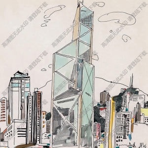 吳冠中作品_香港中國(guó)銀行_高清大圖下載