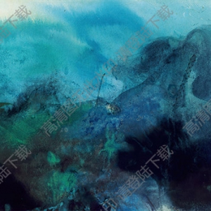張大千國(guó)畫作品_潑彩鉤金朱荷_高清下載