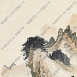 張大千國畫_潑墨沒骨山水_戊申二月_大千張爰_高清大圖下載