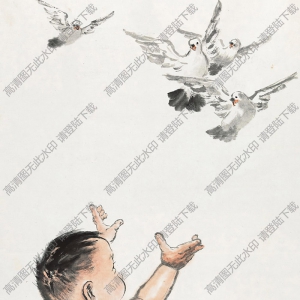 蔣兆和國(guó)畫(huà)作品 向往和平 高清下載