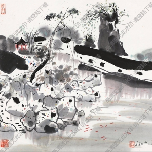 吳冠中國(guó)畫_魚樂(lè)圖_高清大圖下載