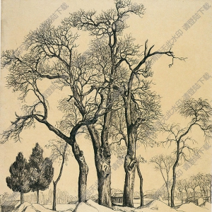 吳冠中國(guó)畫作品_冬天的樹_高清下載