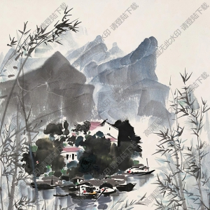 吳冠中國畫作品_江南水鄉(xiāng)_高清下載