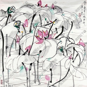 吳冠中國畫作品_接天蓮葉勝于碧_高清下載
