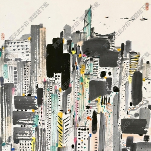 吳冠中國畫作品_進入迷宮_高清下載