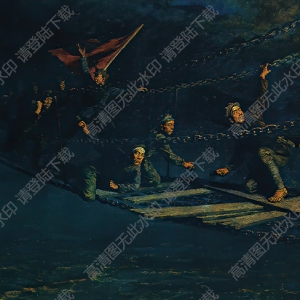 李宗津油畫作品_強奪瀘定橋_高清大圖下載
