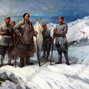 邱瑞敏油畫_紅軍長征翻越夾金雪山_高清大圖下載