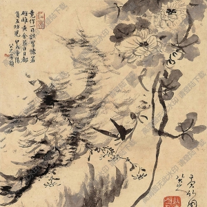 八大山人國畫_安居圖_高清大圖下載