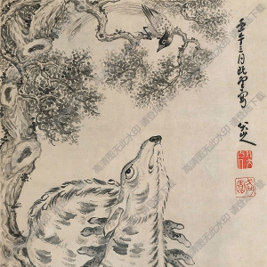 八大山人國畫_百祿圖_高清大圖下載