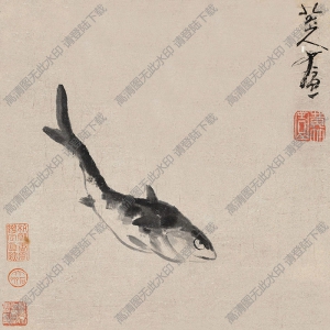 八大山人國畫_單鱖魚圖_高清大圖下載