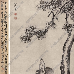 八大山人國畫_福祿長春_高清大圖下載