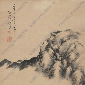 八大山人國畫_寒山野渡_高清大圖下載