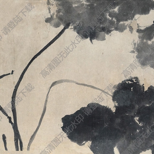 八大山人國(guó)畫(huà)作品_水墨荷花_高清大圖下載